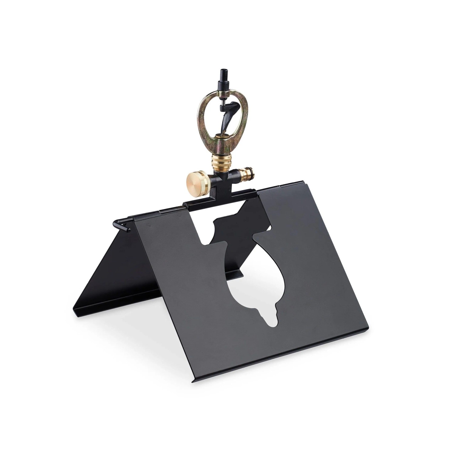 Relaxdays Rasensprenger Eisen Messing Schwarz Gold Verstellbar 33,5 cm x 25 cm x 28,5 cm 1,2 kg