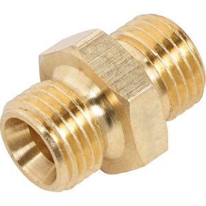 LUX Doppelnippel 1/4 Zoll aus Messing für Kompressor Zubehör.