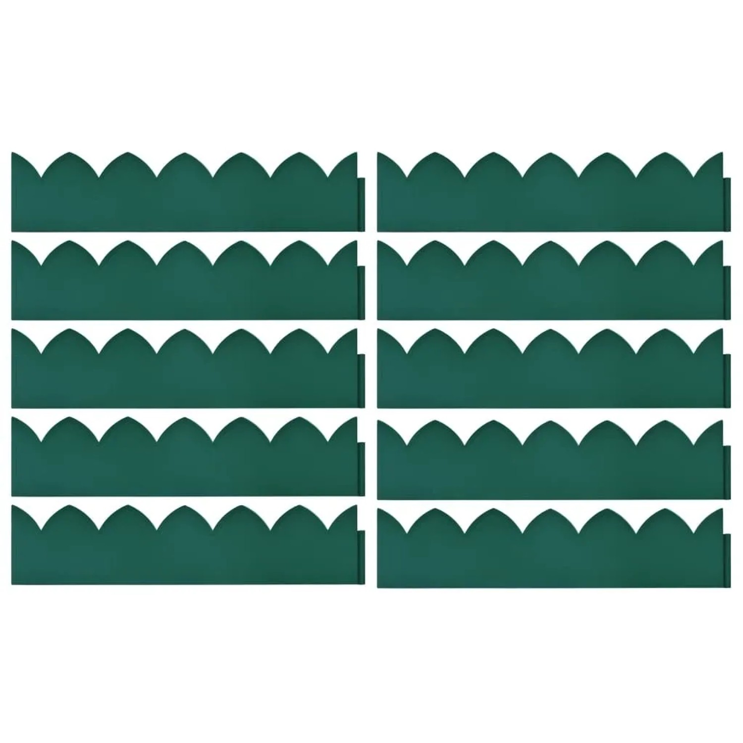 vidaXL Rasenkanten 10 Stk Grün 65x15 m PP 48234