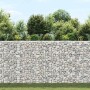 furnicato Gabionen-Hochbeet Trapezform aus verzinktem Stahl, gefüllt mit Steinen.