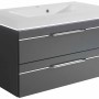 Pelipal Quantum 05 Waschbeckenunterschrank, 88 cm, Anthrazit Glanz mit zwei Schubladen.