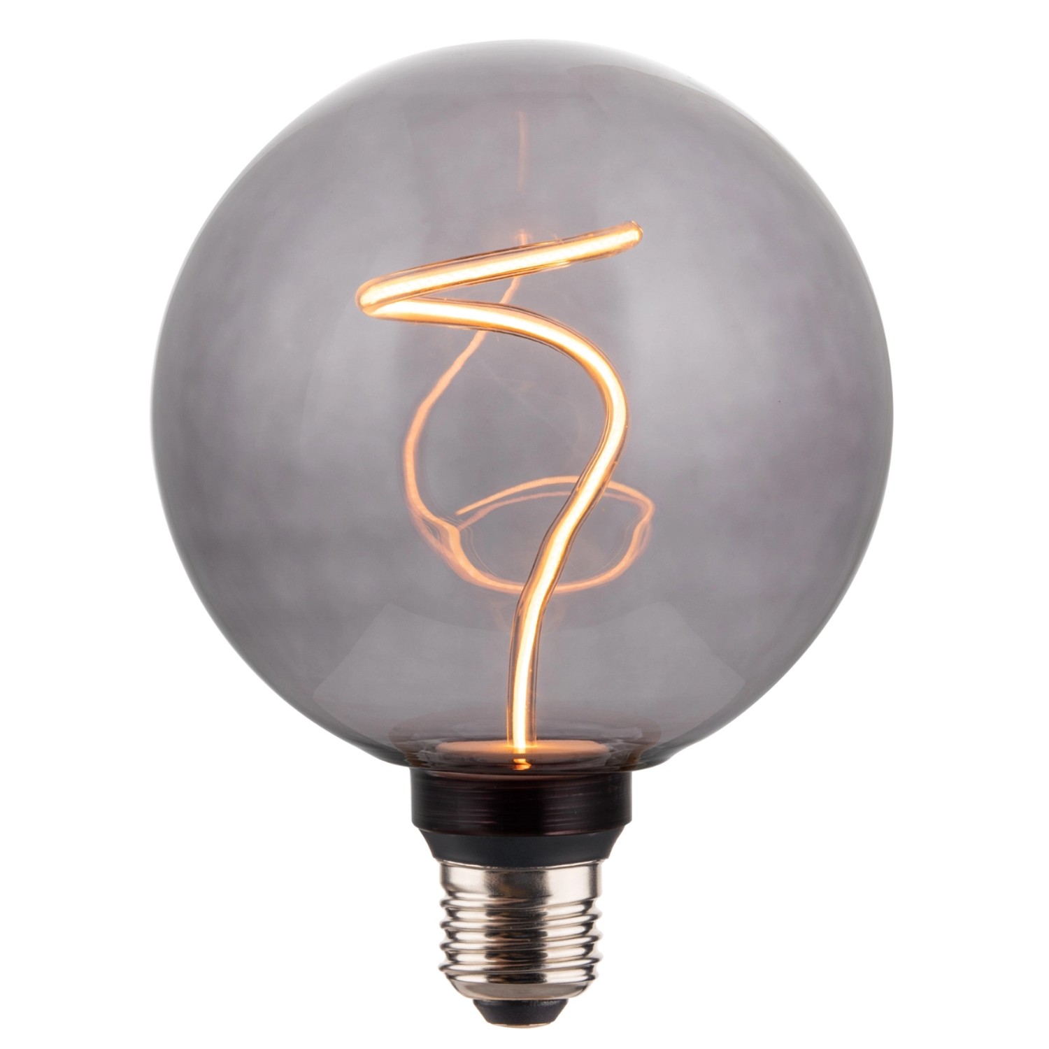 ENOVALITE LED Filament Leuchtmittel YARN GLOBE E27 Dimmbar Warmweiß Rauchglas