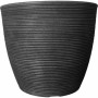 Schwarzes Siena Garden Pflanzgefäß Sevilla, Ø 38 cm, mit Rillenoptik.