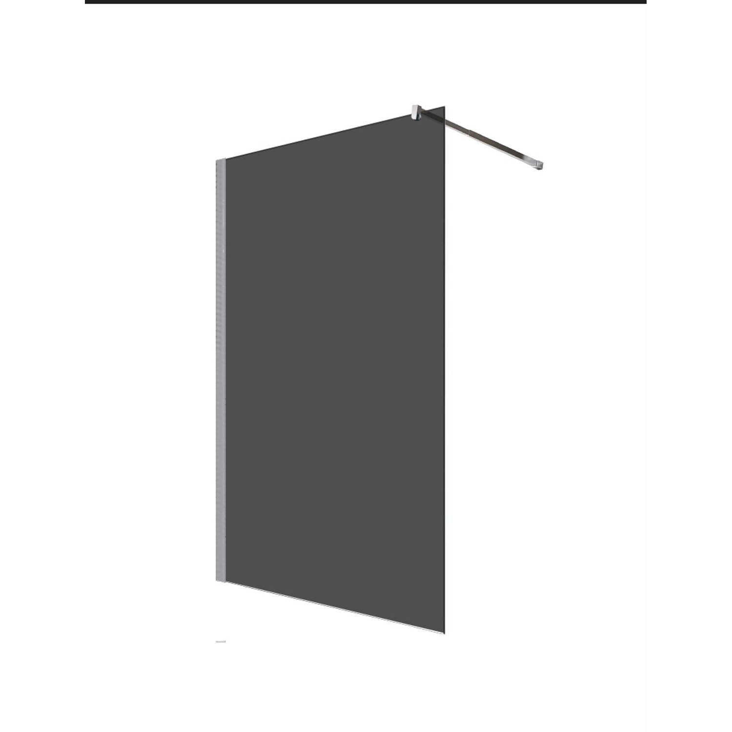 Glaszentrum Hagen 120x200cm Walk in Duschwand Grauglas - Silber Profil günstig online kaufen