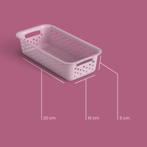 Rosa ProHome Aufbewahrungskorb, 2er-Set, 0,7L, 20x10cm, für Badaccessoires.
