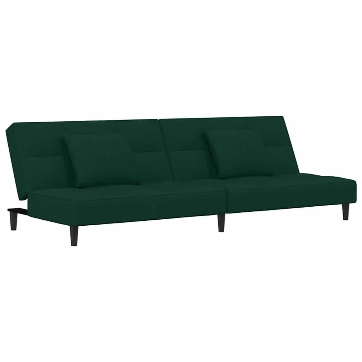 vidaXL Schlafsofa 2-Sitzer mit 2 Kissen Dunkelgrün Samt 375809 günstig online kaufen
