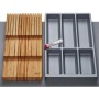 SOTECH ORGA-BOX Vario SET 6 Silbergrau für 80er Schublade Besteckeinsatz Messerhalter Antirutschmatte Orga-Weave