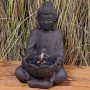 Marelida LED Solar Gartenbrunnen Buddha Sitzende Buddhafigur Zierbrunnen Wasserspiel 45cm_2