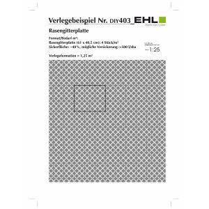 Verlegebeispiel für EHL Rasengitter-Füllsteine aus Beton in Grau. Pflastersteine für Rasengitterflächen.