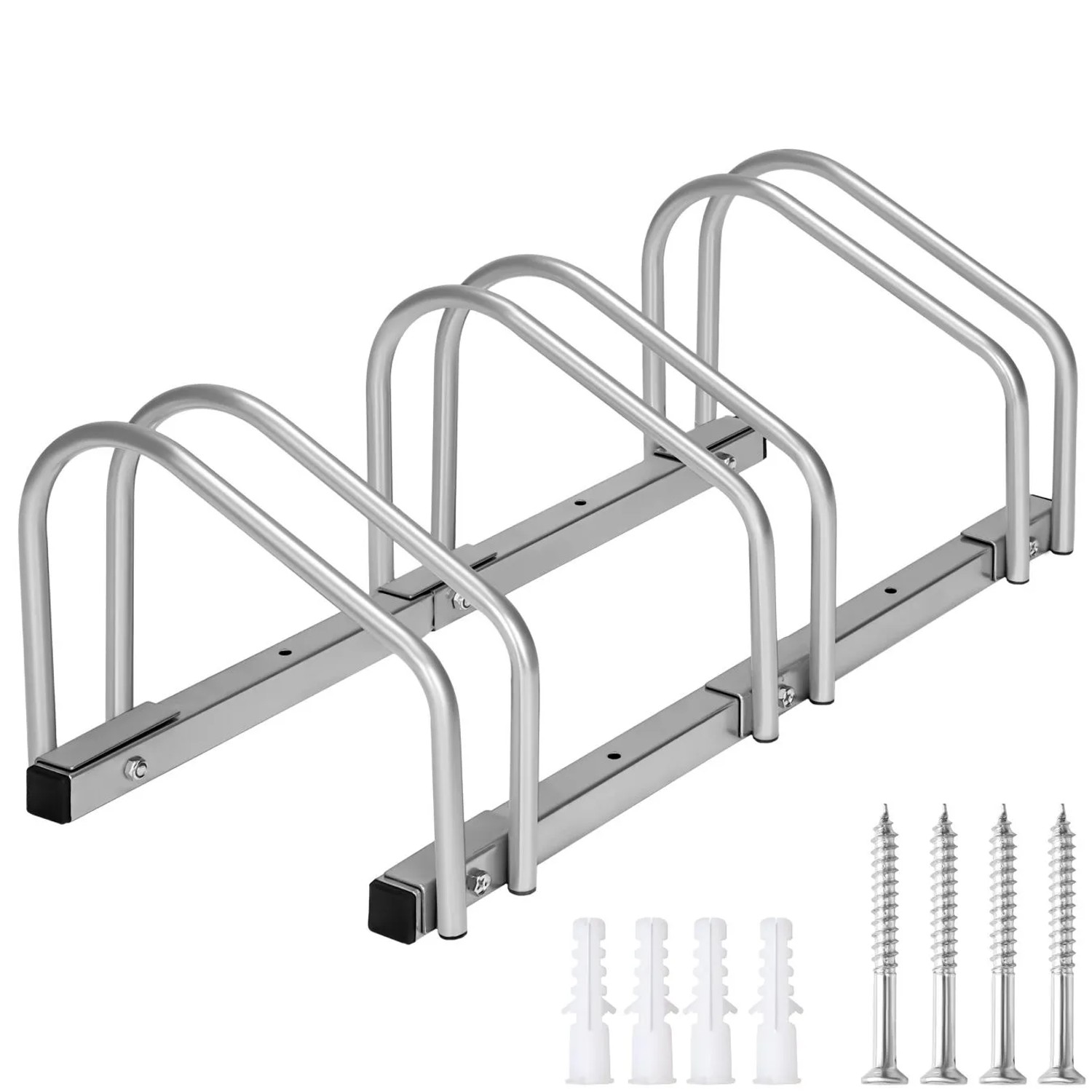 Tectake Fahrradständer  Aus Rostfreiem Stahl Für Reifenbreiten Von 35   60 mm  72 x 28 50 x 26 cm Silber
