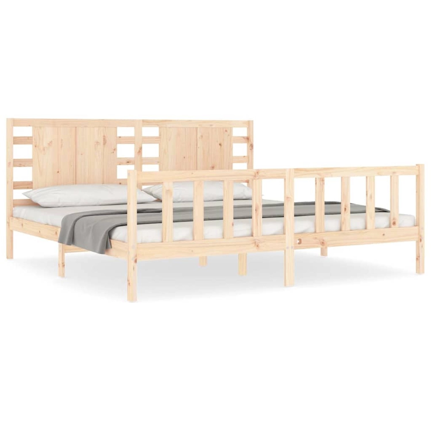 vidaXL Massivholzbett ohne Matratze 200x200 cm Kiefer 3192836 günstig online kaufen