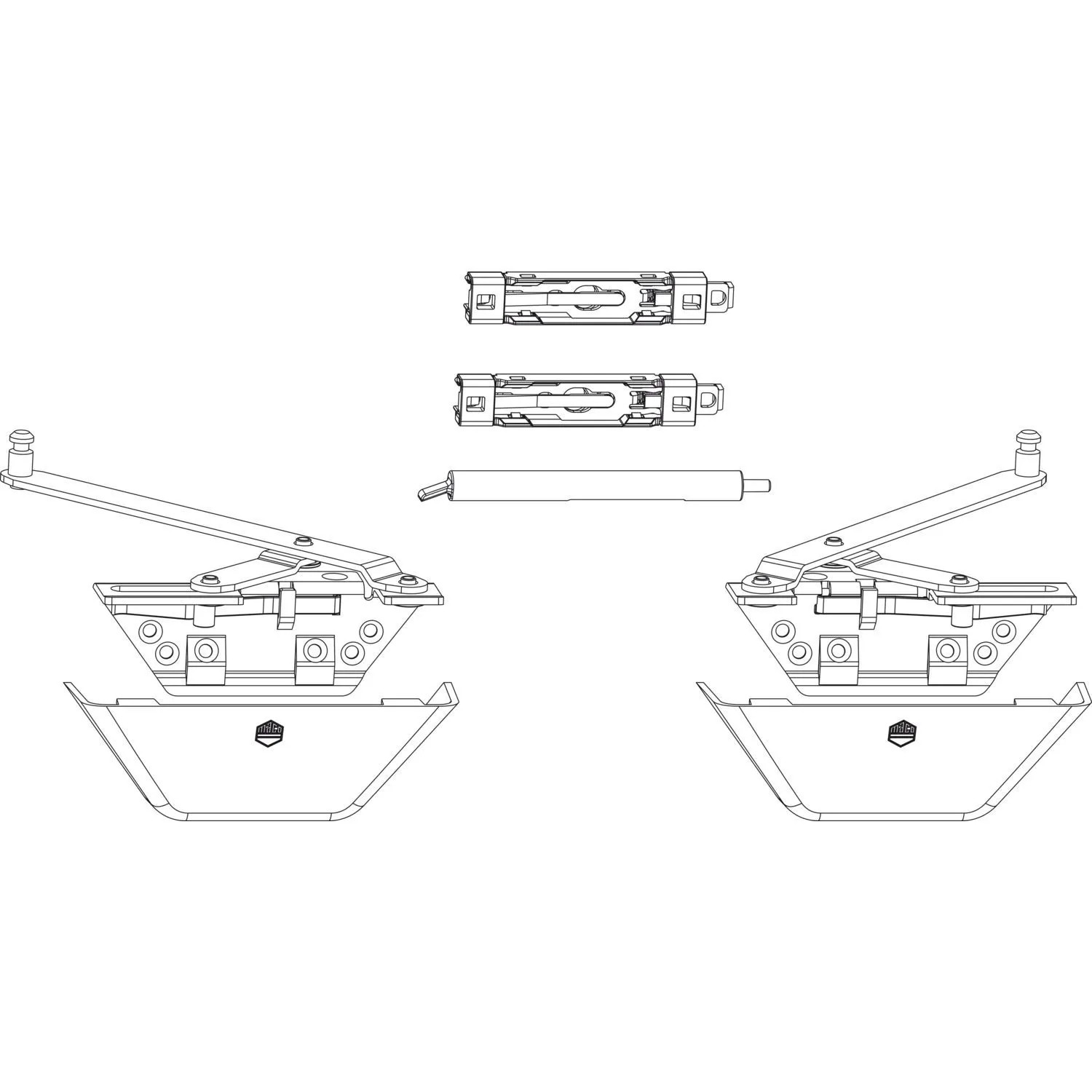 Maco Skb-S/Se Grundkarton Gleitschere Flügelfalzbreite 620-1650mm Silber