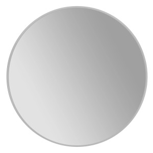 Runder DSK Designspiegel Picasso, Ø 50 cm, mit silbernem Rahmen.