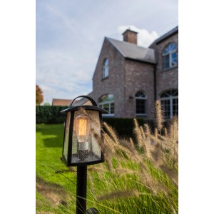 Lutec Wegeleuchte Kelsey mit Blasenglas im Garten, E27 Leuchtmittel