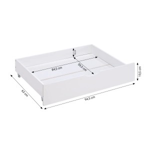 Homestyle4u Kinderbett 90x200 Holzbett mit Rausfallschutz 2 Bettkästen Weiß 2911