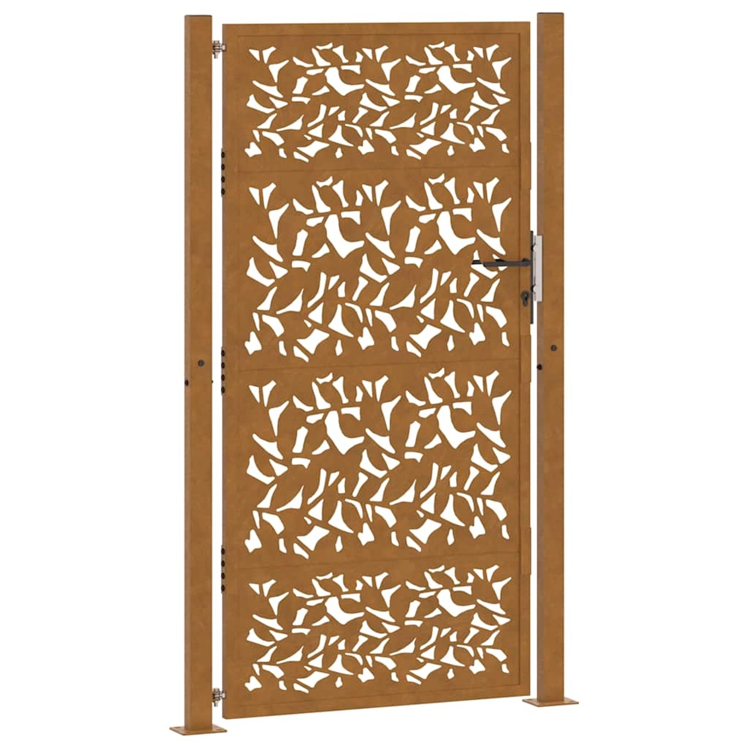 vidaXL Gartentor 105 x 180 cm Wetterfester Stahl Blattdesign 4100967 günstig online kaufen