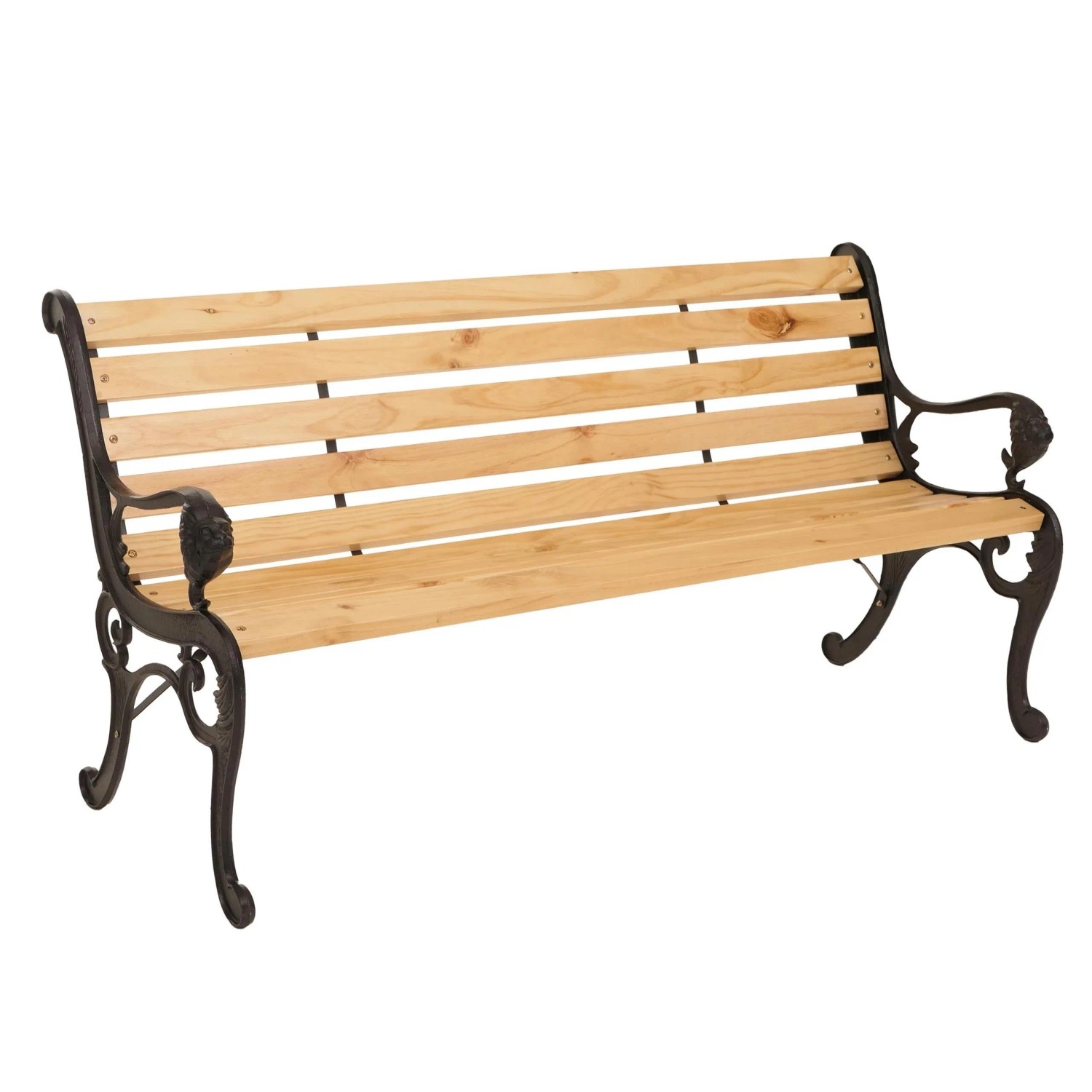 MCW Gartenbank O25 3-Sitzer Gusseisen Holz Kiefer 164cm Natur