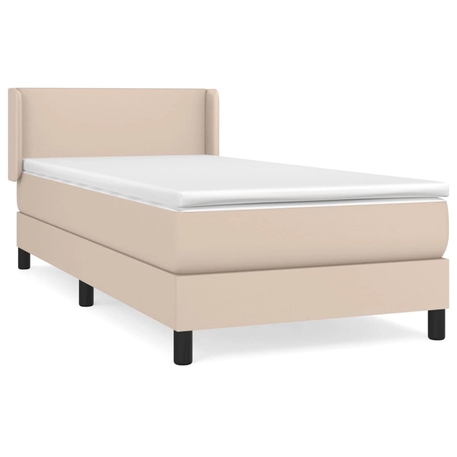 vidaXL Boxspringbett mit Matratze Cappuccino-Braun 100x200cm Kunstleder 313 günstig online kaufen