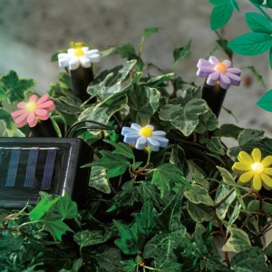 Marelida Solar Lichterkette mit bunten Blumen als Beetstecker für den Garten.