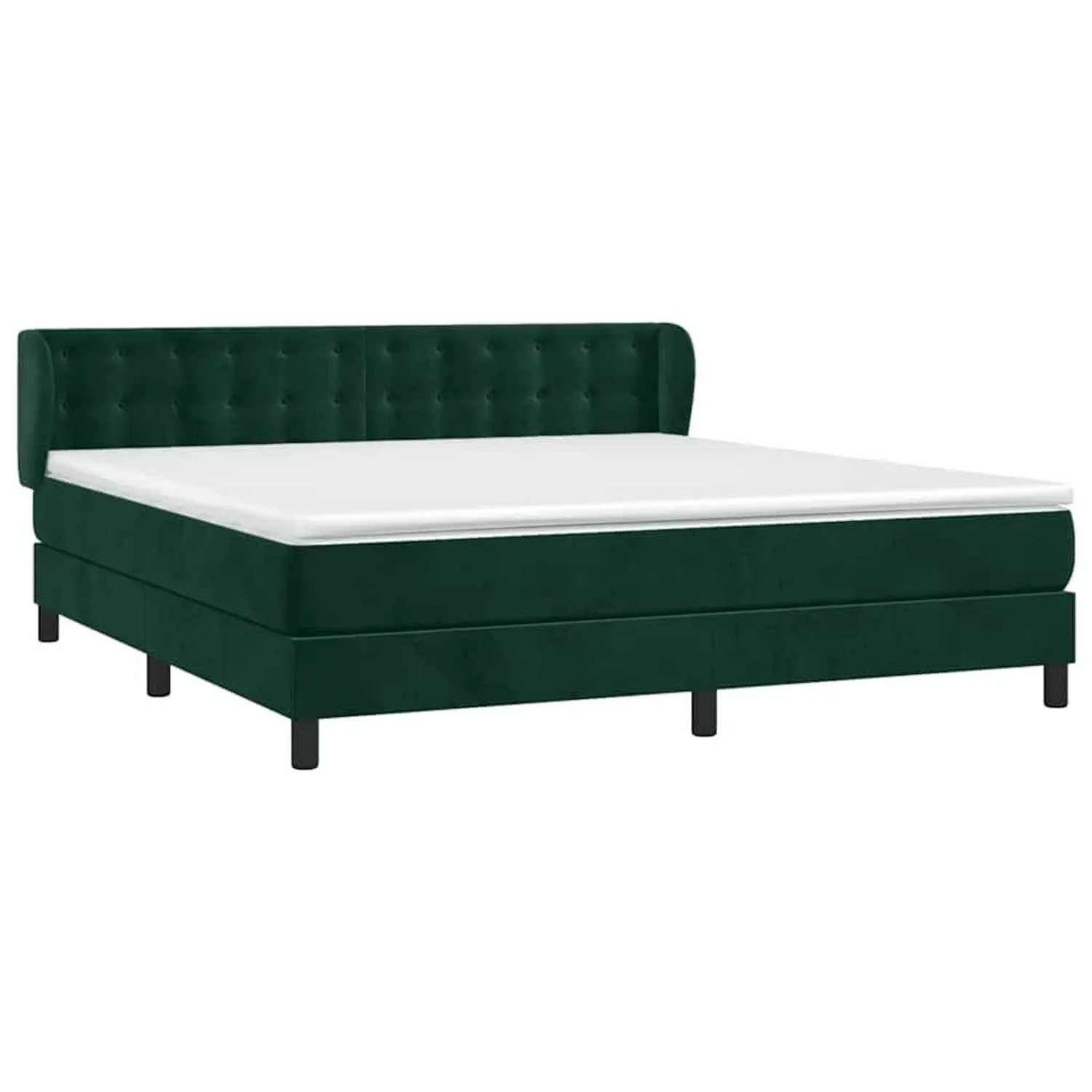 vidaXL Boxspringbett mit Matratze Dunkelgrün 180x200 cm Samt 3127748 günstig online kaufen