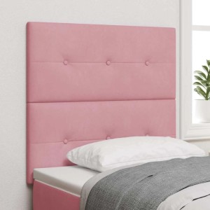 Rosa vidaXL LED Kopfteil, 100 cm, Polyester, mit LED-Lichtleisten für Betten.