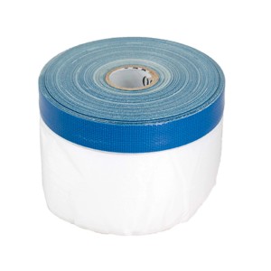 Rolle BMSC24 UV Masker Abdeckfolie mit blauem Klebeband, 20m x 1,4m, transparent.