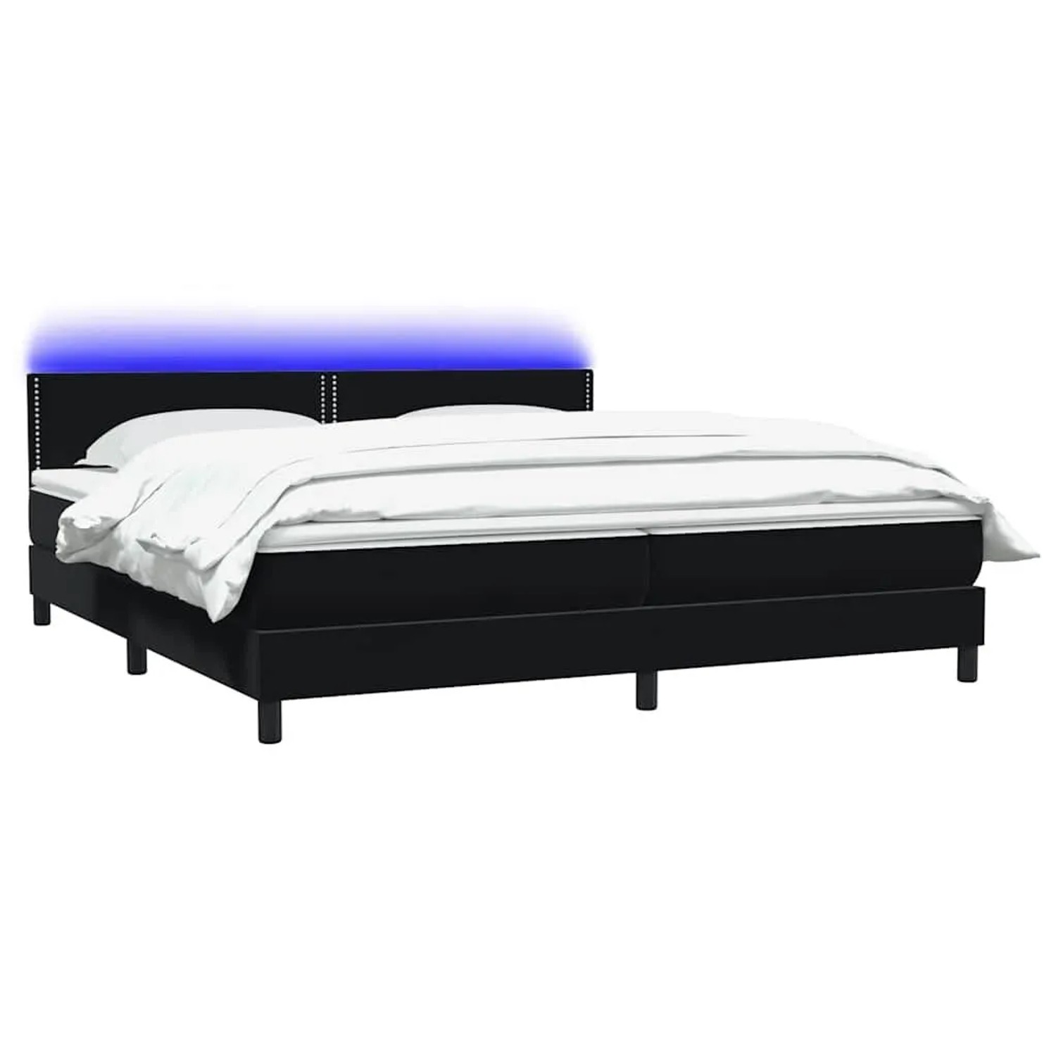 vidaXL Boxspringbett mit Matratze & LED Schwarz 180x210 cm Samt 3316799 günstig online kaufen