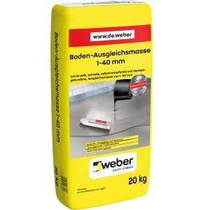 Sack Weber Boden-Ausgleichsmasse, 20 kg, selbstverlaufend für 1-40 mm Ausgleichshöhe.