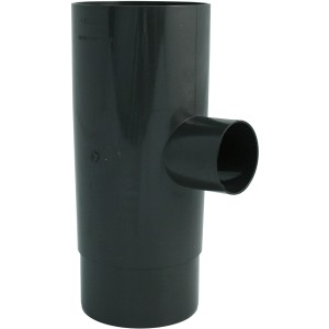 Marley Rohrabzweig 87 Grad DN 105/53 in Anthrazit für Kunststoff-Dachrinnen.