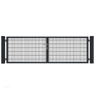 Doppeltor für Doppelstabmattenzaun, anthrazit, 200x80 cm, mit Rahmen und Griff.