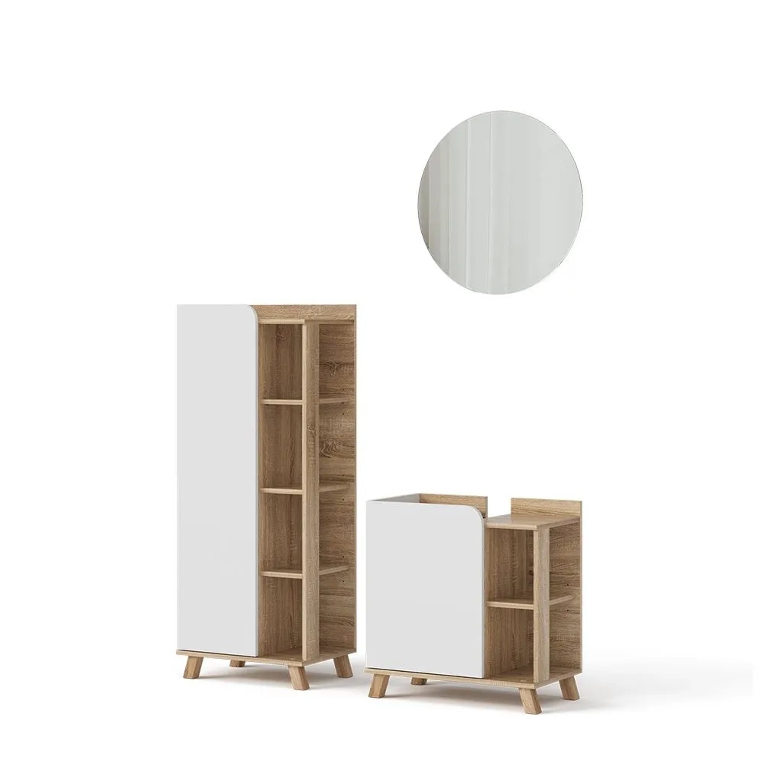 Vicco Badmöbel-Set Karen Sonoma/Weiß 60 x 65 3-teilig