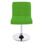 Grüner MCW Esszimmerstuhl Cadiz, 360° drehbar, Kunstleder, verchromtes Gestell.