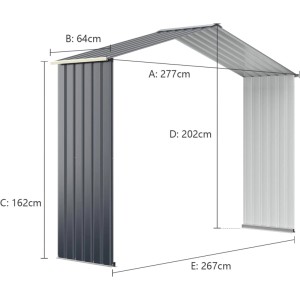 Costway Gerätehaus Metall Erweitert-277 x 255 x 202 cm