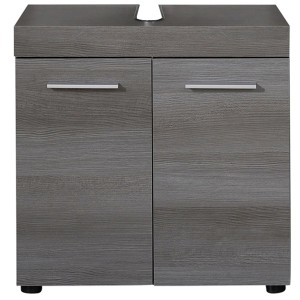 Trendteam Waschbeckenunterschrank RunnerMoon, Rauchsilber, 58 cm breit.