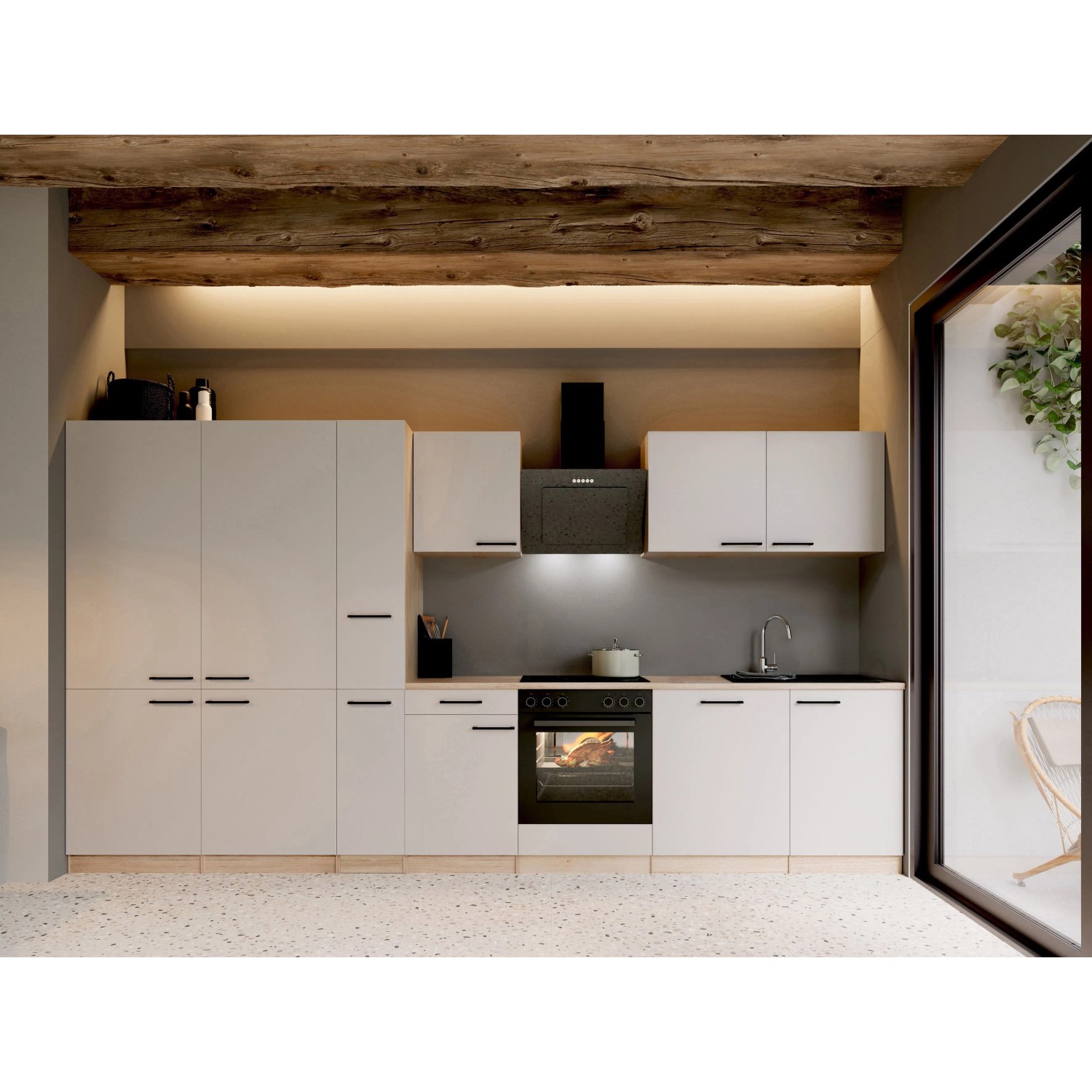 Respekta Merle Küchenblock 370 cm Kaschmir French Door