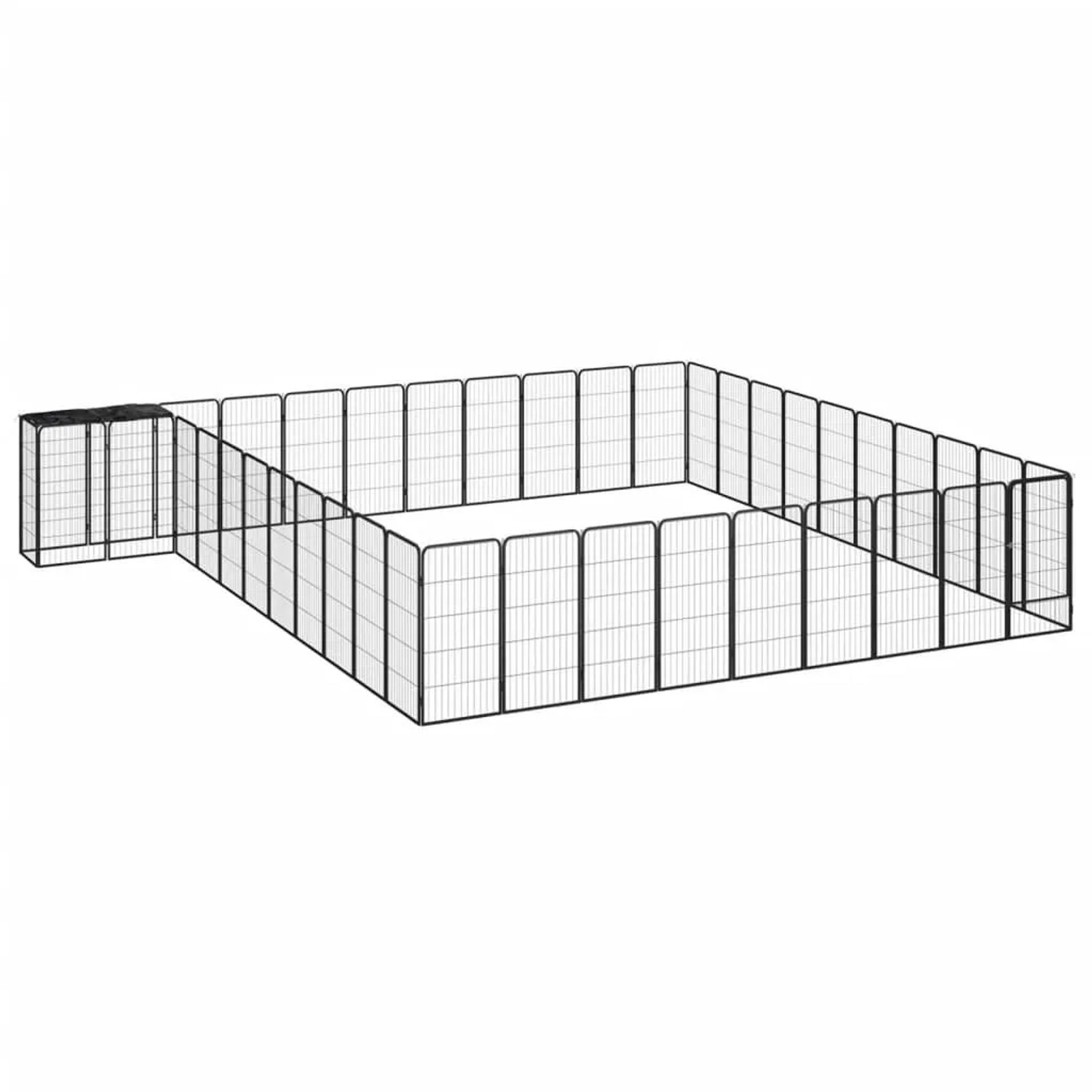 vidaXL 42 Tlg Hundelaufstall Schwarz 50x100cm Stahl Pulverbeschichtet 3115956