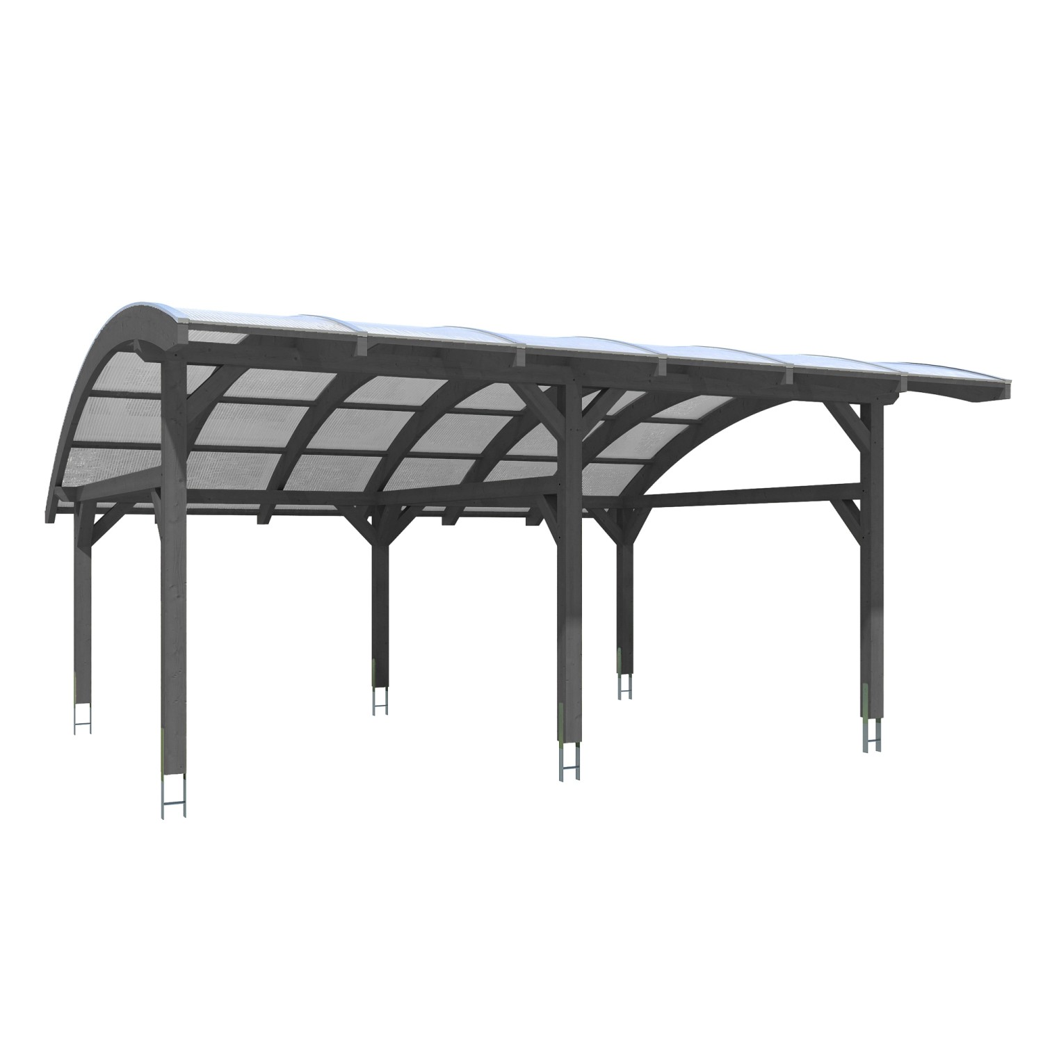 Skan Holz Carport Schwaben 648 x 630 cm Grau günstig online kaufen