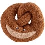 Braunes Hunter Hundespielzeug Belem Brezel, 19 cm, aus Plüsch mit Gesicht.