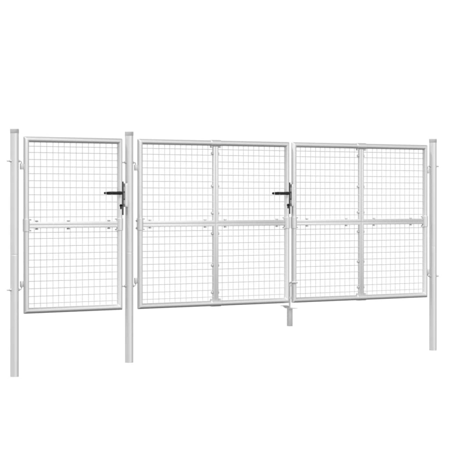 vidaXL Mesh-Gartentor Silbern 400x175 cm Verzinkter Stahl 154555 günstig online kaufen