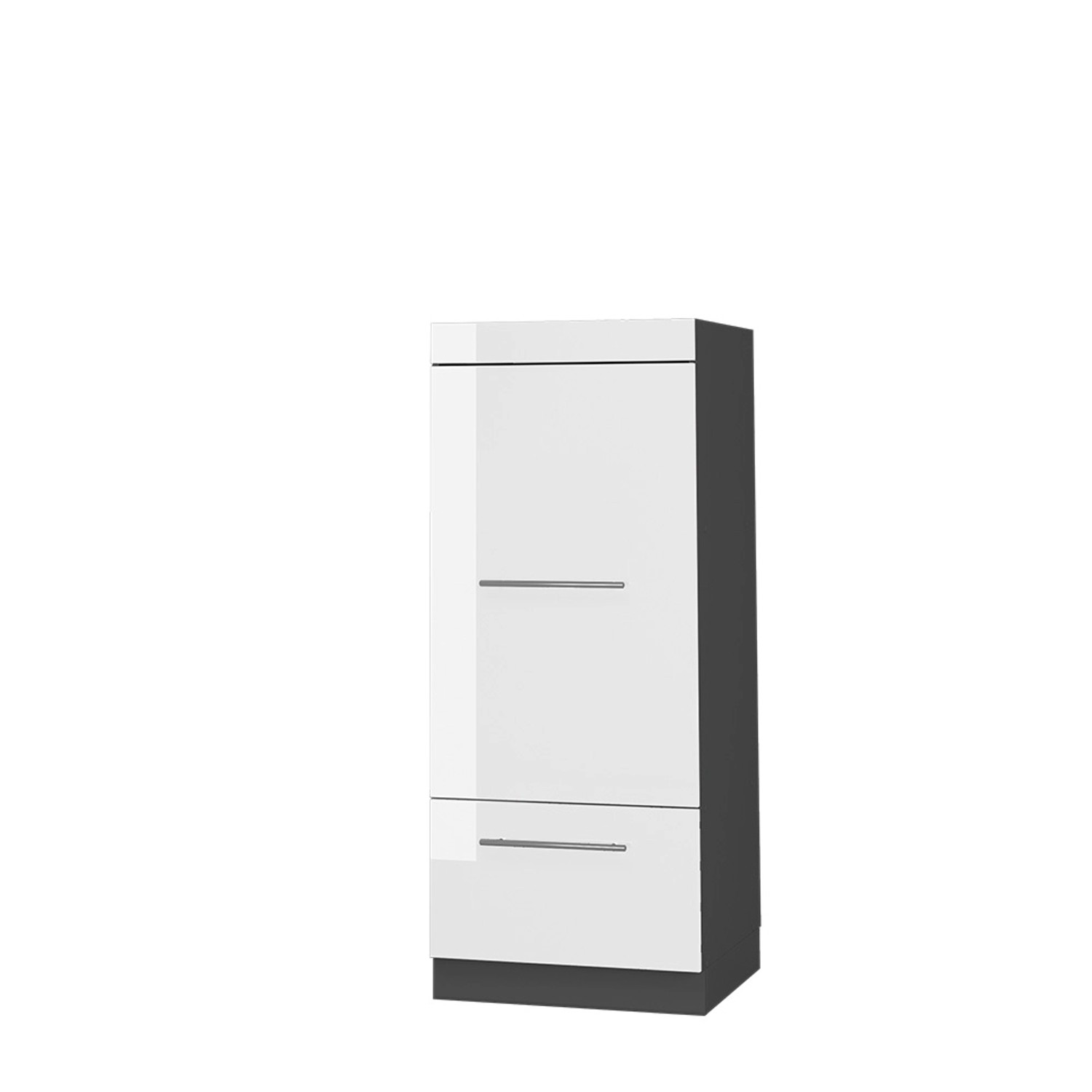 Vicco Mikrowellenschrank Fame-Line Küchenregal für die Mikrowelle Weiß Hochglanz/Anthrazit 60 cm