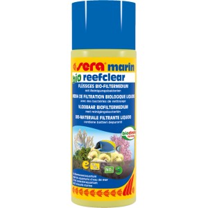 Sera Marin Bio Reefclear, flüssiges Filtermedium für Salzwasseraquarien, 500ml Flasche.