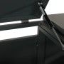 Detailansicht: Geöffnete Mülltonnenbox E83 Anthrazit mit Gasdruckfeder am Deckel.