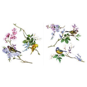 Komar Fenstersticker Wedding Birds: Fensterdeko mit Vogel- und Blütenmotiven.