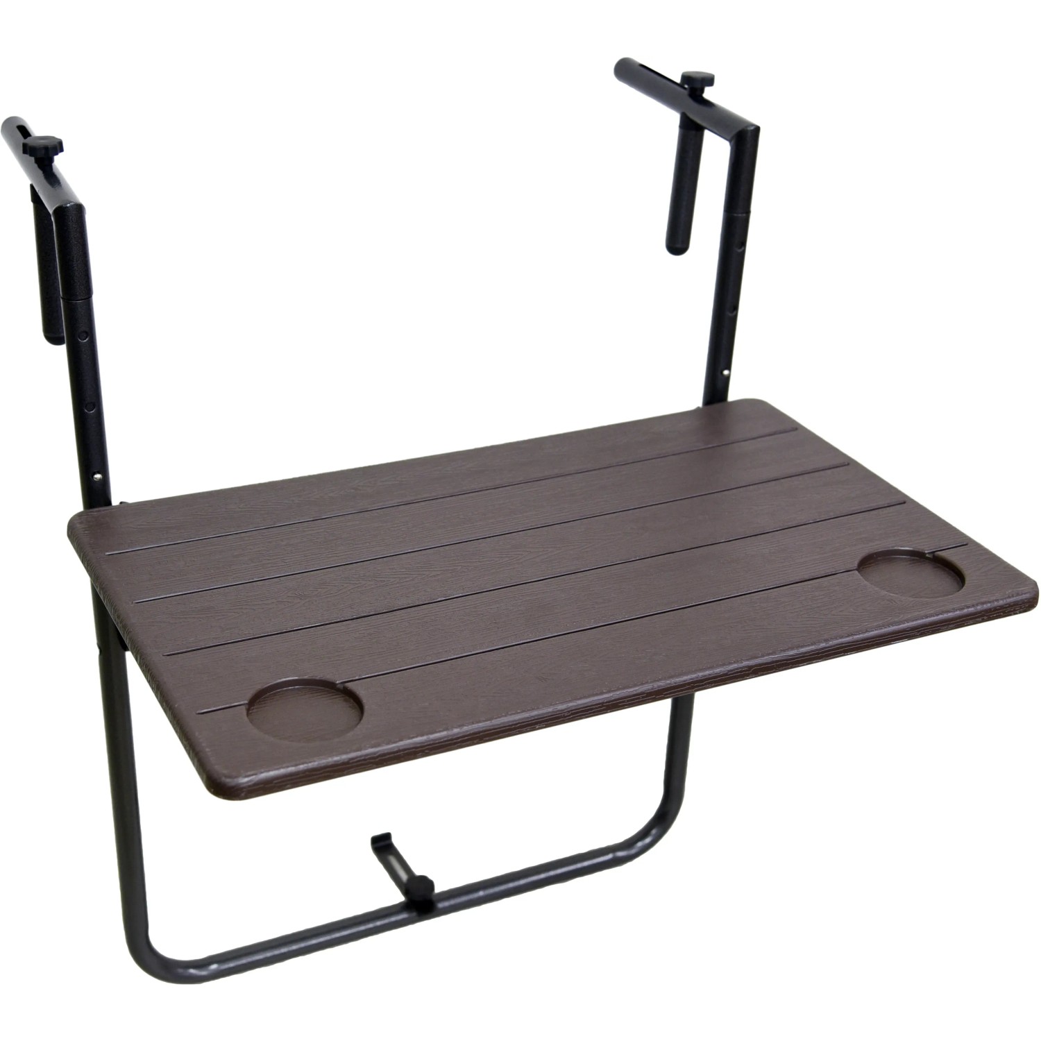 Garden Pleasure Hängeklapptisch Tabora, braune Holzoptik, ideal für kleine Balkone.