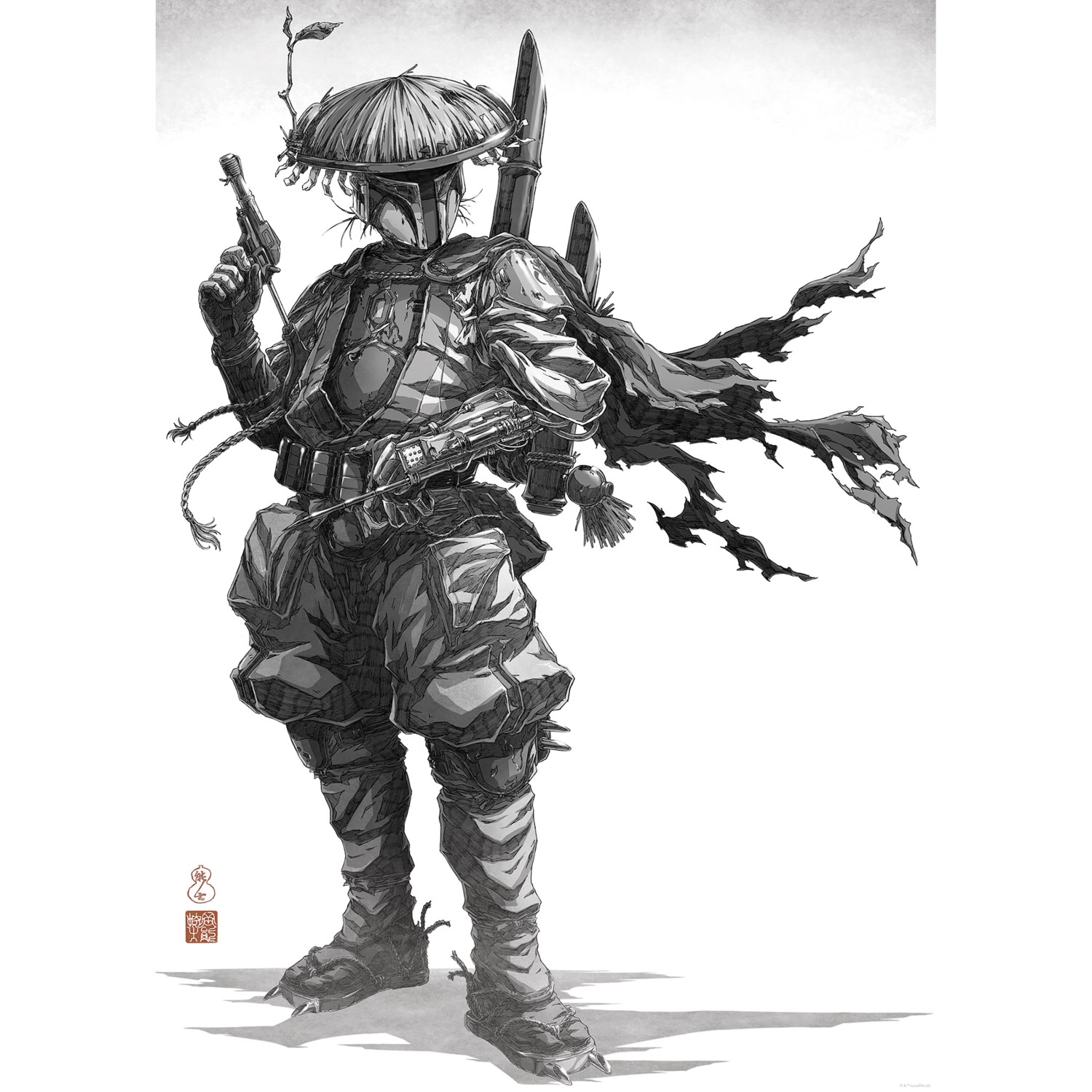 Komar Wandbild Star Wars Vision Samurai Bounty Hunter 50 cm x 70 cm Schwarz günstig online kaufen