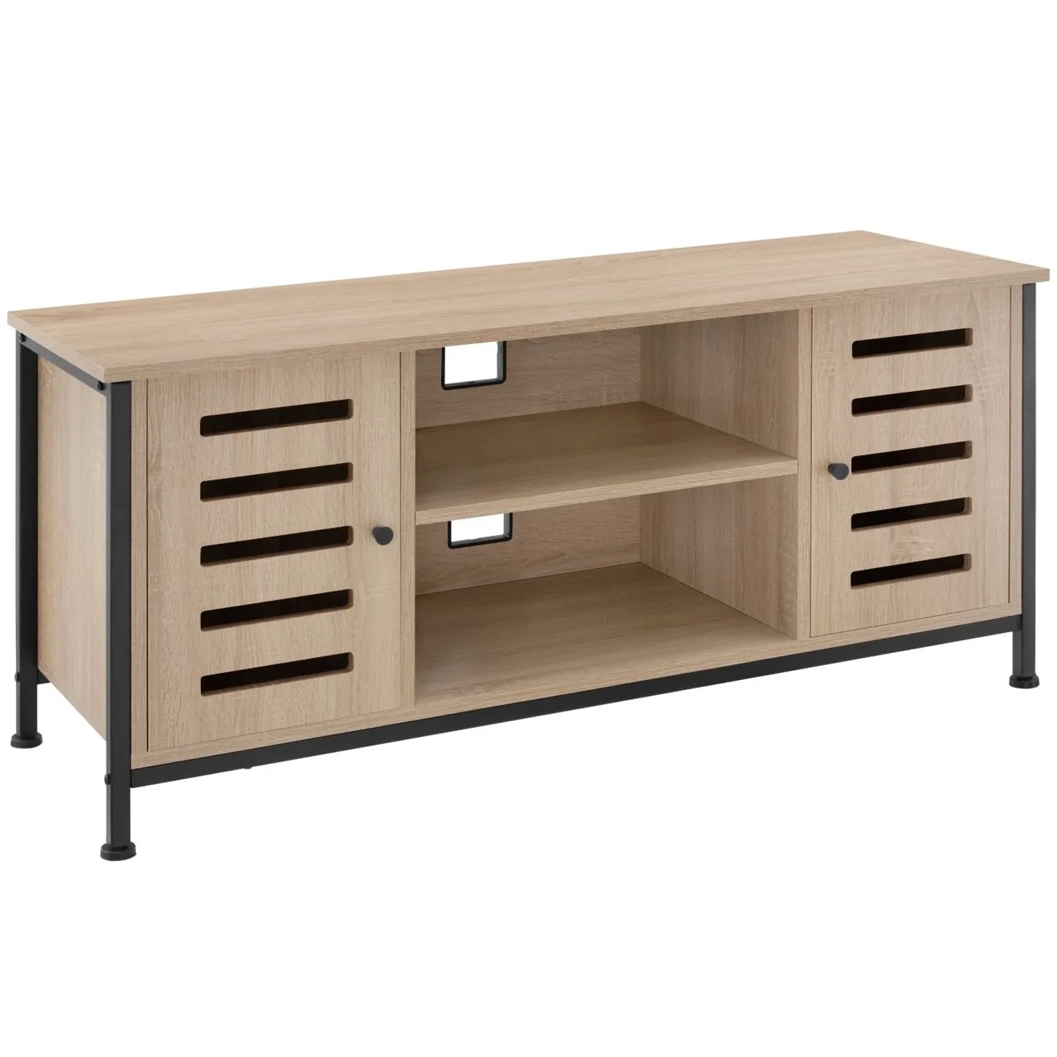 Tectake Tv Board Carlow Industrial Style Holz Und Stahl 110 X 41 50 X 50 Cm Industrial Holz Hell Eiche Sonoma