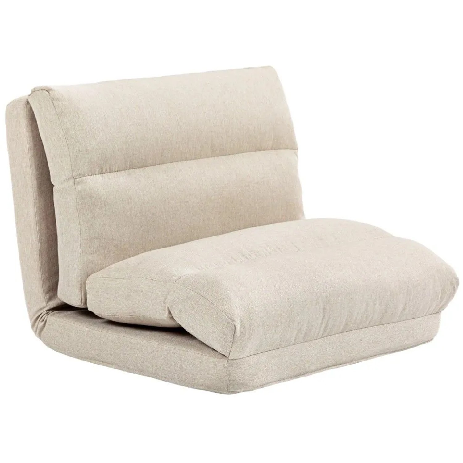 HOMCOM Bodenkissen 3 in 1 Schlafsessel klappbar Schlafsofa mit Bettfunktion, für Wohnzimmer Schlafzimmer Beige
