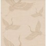 Beige Vliestapete mit stilvollem Kranich-Muster in Leinenoptik. Dekorative Tapete für Wohnräume.