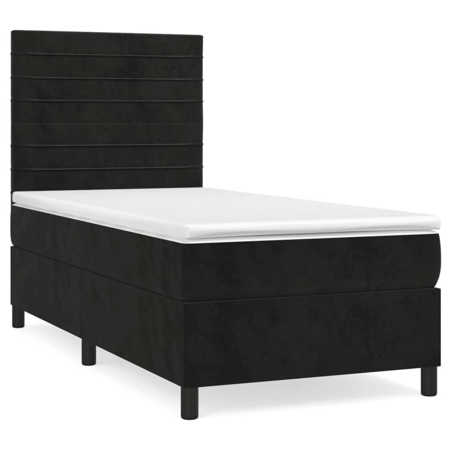 vidaXL Boxspringbett mit Matratze Schwarz 90x190 cm Samt 3143057 günstig online kaufen