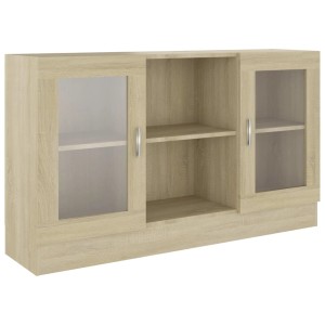 vidaXL Vitrinenschrank Sonoma-Eiche 120x30,5x70 cm Holzwerkstoff 802789